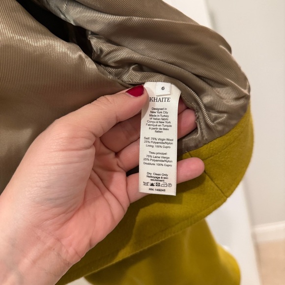 KHAITE Gelman Mustard Jacket mustard yellow wool zip boxy jacket - Picture 5 of 6